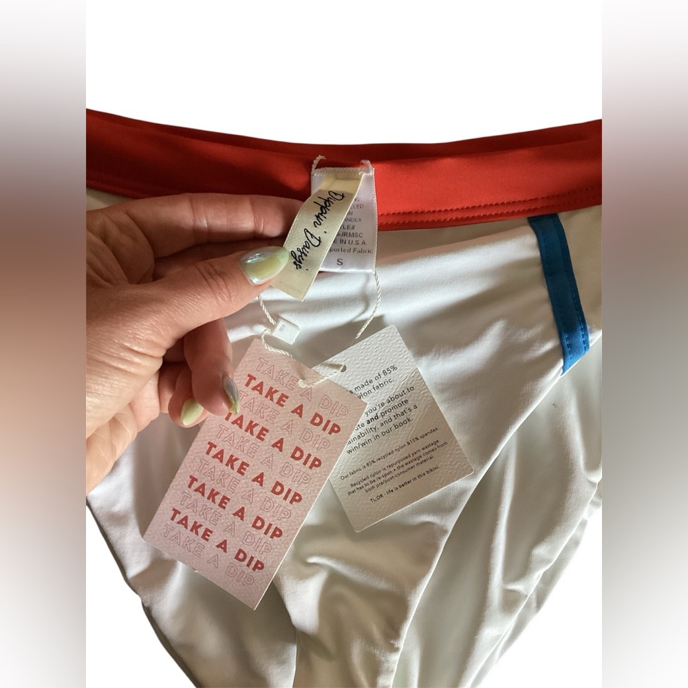 Dippin Daisies Olympia Bikini Set with 2 Tops White Red Blue Women Size Small - Picture 7 of 12